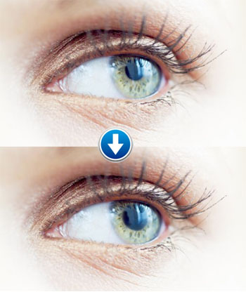 Специальные светящие незримые контактные линзы для зеленых глаз